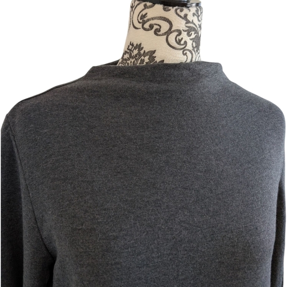 Encircled The Comfy Blouse Dark Grey Puff Sleeves Mock Neck Women's size Large - Picture 5 of 11